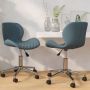 VidaLife Eetkamerstoelen draaibaar 2 st fluweel blauw - Thumbnail 1