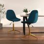 VidaLife Eetkamerstoelen draaibaar 2 st fluweel blauw - Thumbnail 6