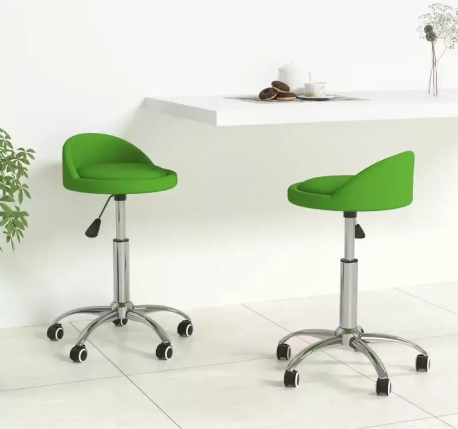 VidaLife Eetkamerstoelen draaibaar 2 st kunstleer groen - Foto 5