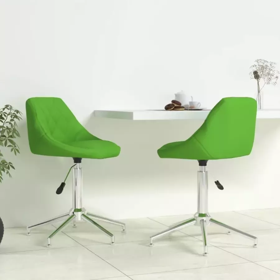 VidaLife Eetkamerstoelen draaibaar 2 st kunstleer groen