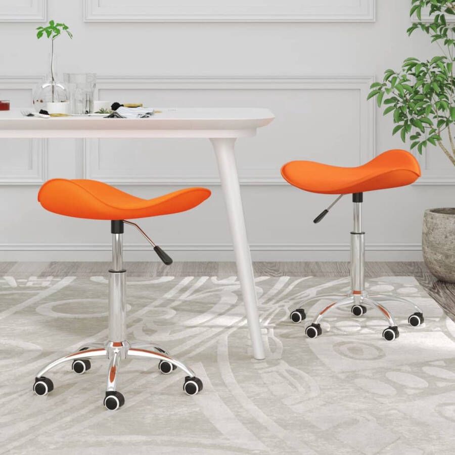 VidaLife Eetkamerstoelen draaibaar 2 st kunstleer oranje