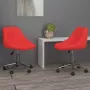 VidaLife Eetkamerstoelen draaibaar 2 st kunstleer rood - Thumbnail 1