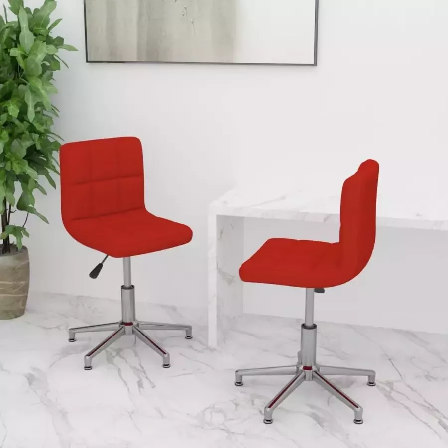 VidaLife Eetkamerstoelen draaibaar 2 st kunstleer wijnrood - Foto 2