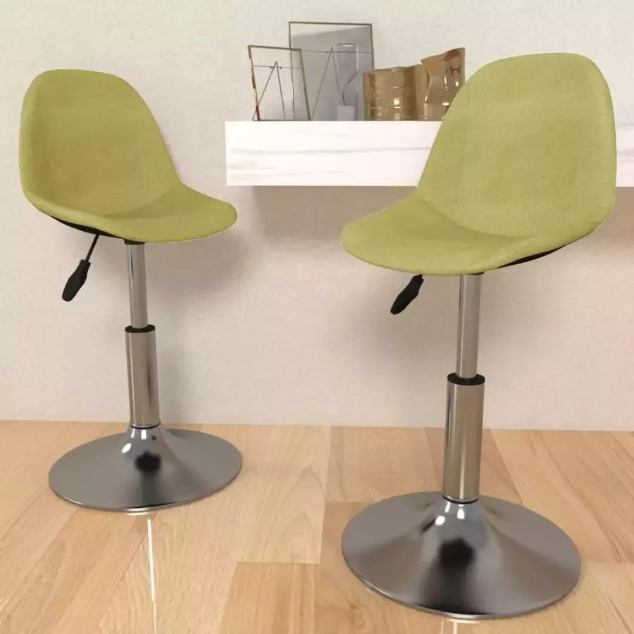 VidaLife Eetkamerstoelen draaibaar 2 st stof groen - Foto 5