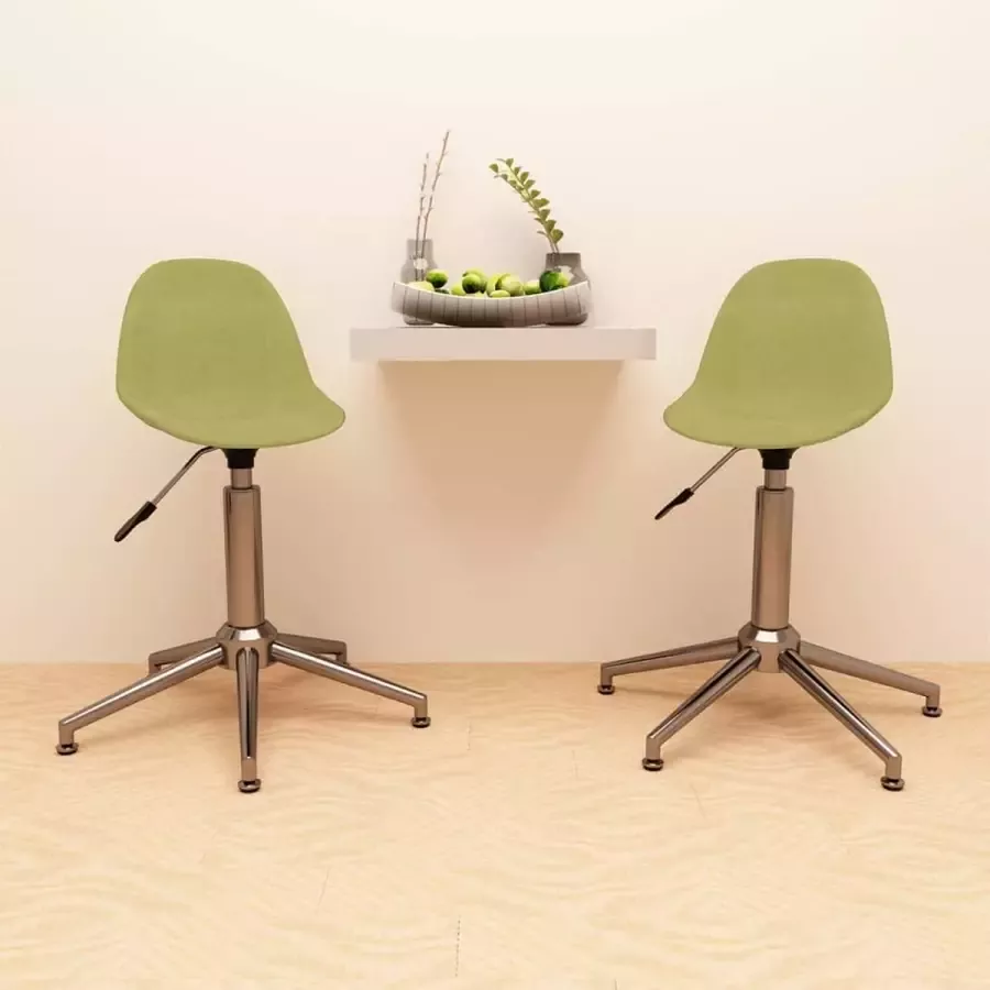 VidaLife Eetkamerstoelen draaibaar 2 st stof groen - Foto 7