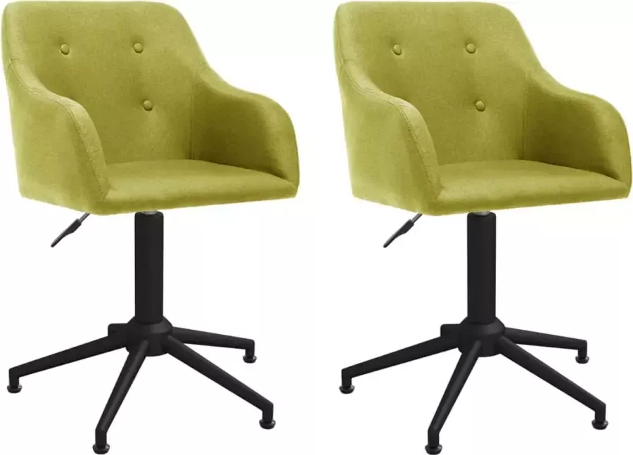 VidaLife Eetkamerstoelen draaibaar 2 st stof groen - Foto 9