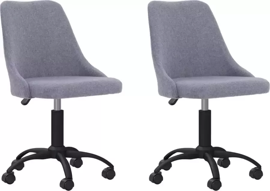 VidaLife Eetkamerstoelen draaibaar 2 st stof lichtgrijs - Foto 15