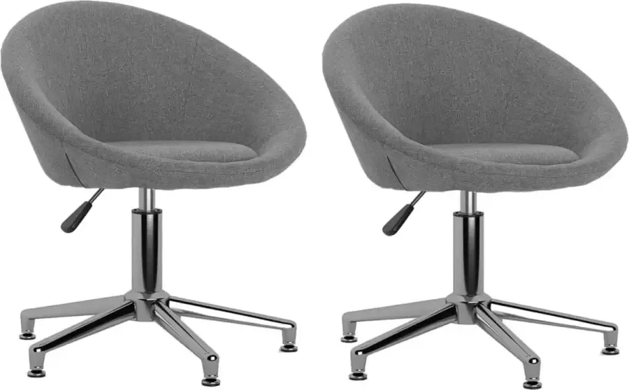 VidaLife Eetkamerstoelen draaibaar 2 st stof lichtgrijs - Foto 18