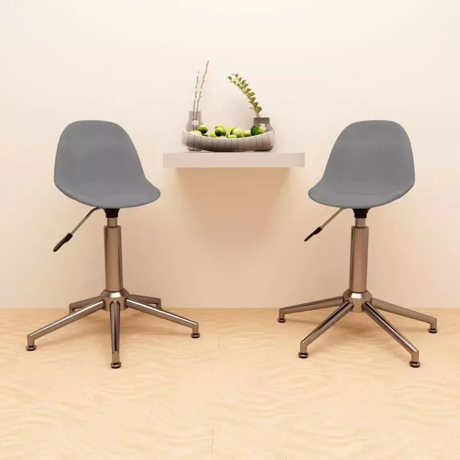 VidaLife Eetkamerstoelen draaibaar 2 st stof lichtgrijs - Foto 2