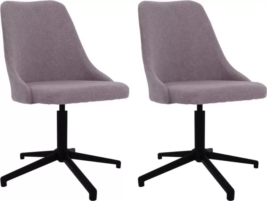 VidaLife Eetkamerstoelen draaibaar 2 st stof taupe - Foto 14
