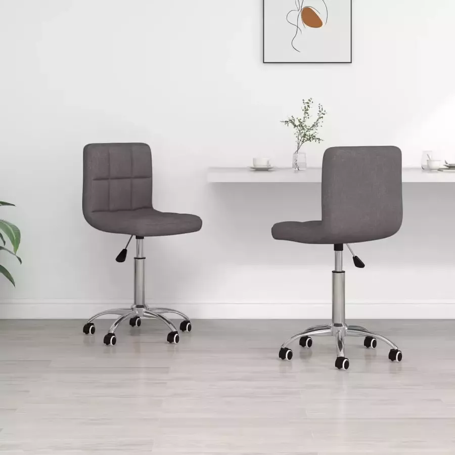 VidaLife Eetkamerstoelen draaibaar 2 st stof taupe - Foto 5