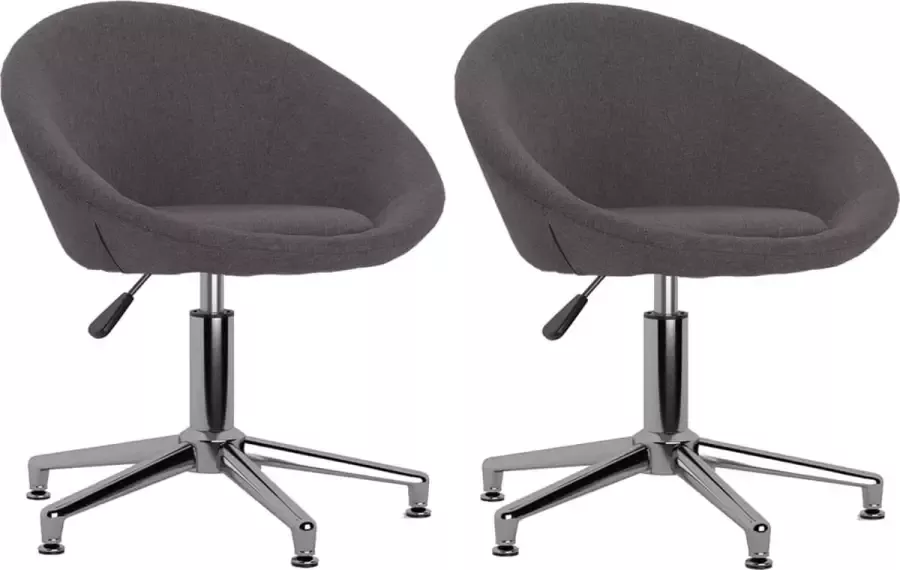 VidaLife Eetkamerstoelen draaibaar 2 st stof taupe - Foto 16