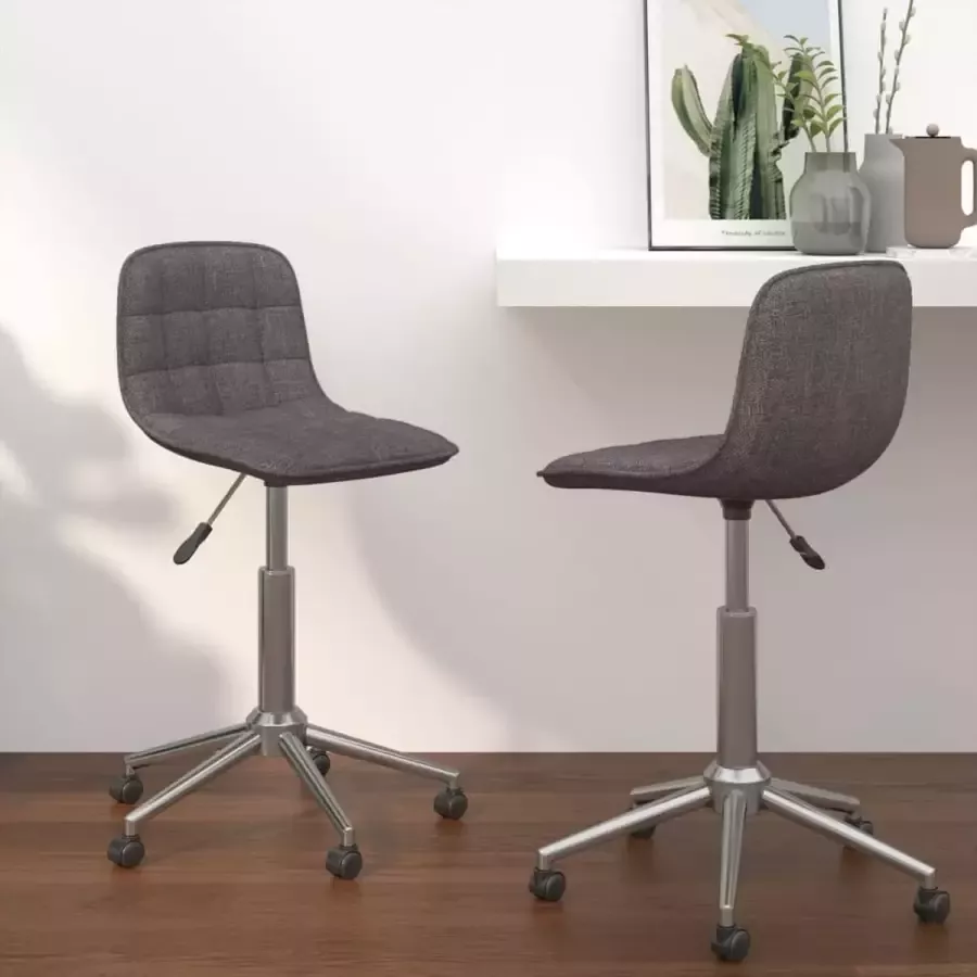 VidaLife Eetkamerstoelen draaibaar 2 st stof taupe - Foto 12