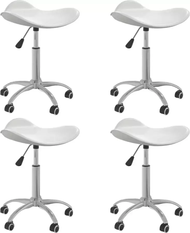 VidaLife Eetkamerstoelen draaibaar 4 st kunstleer wit - Foto 3