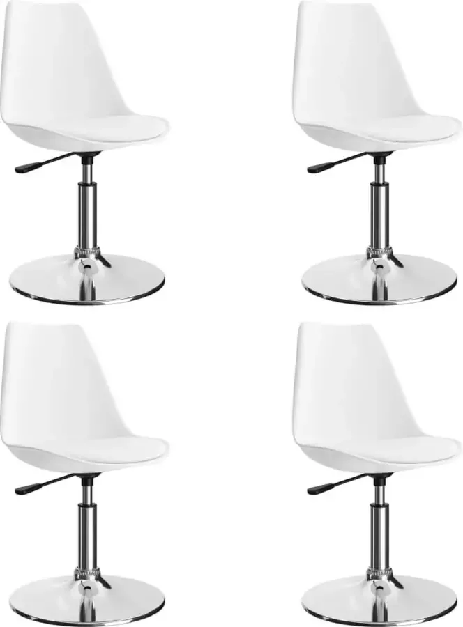 VidaLife Eetkamerstoelen draaibaar 4 st kunstleer wit - Foto 5