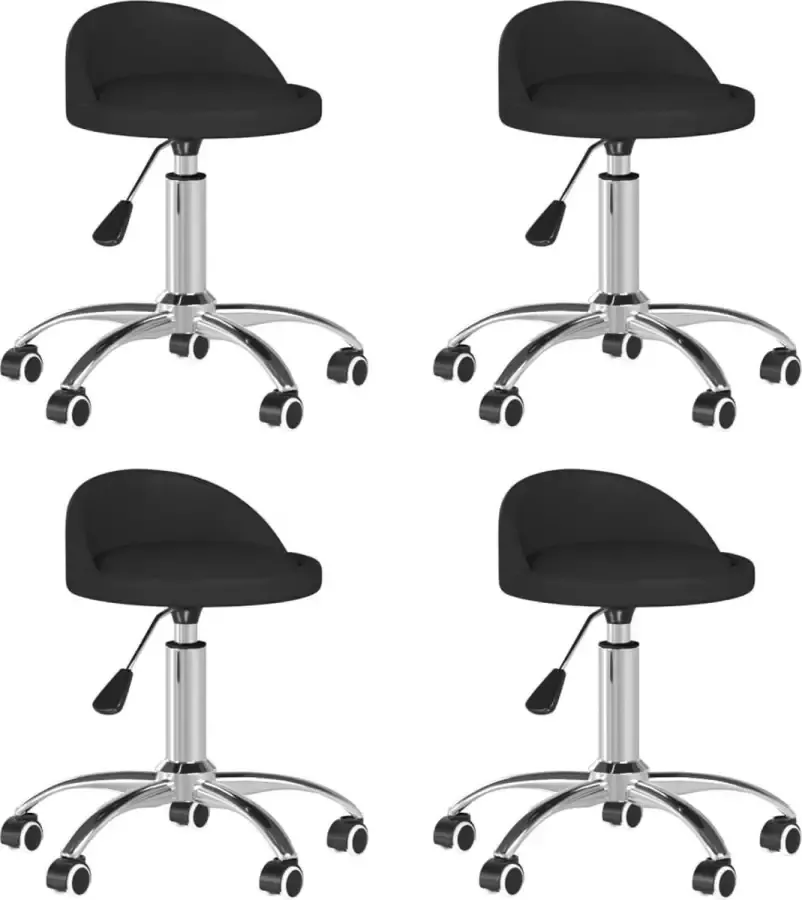 VidaLife Eetkamerstoelen draaibaar 4 st kunstleer zwart - Foto 4