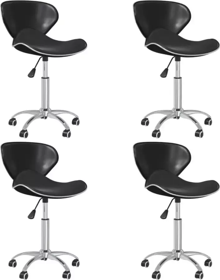 VidaLife Eetkamerstoelen draaibaar 4 st kunstleer zwart - Foto 6