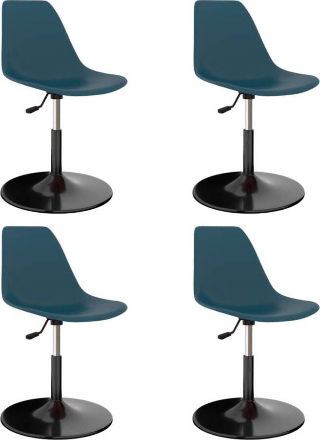 VidaLife Eetkamerstoelen draaibaar 4 st PP turquoise