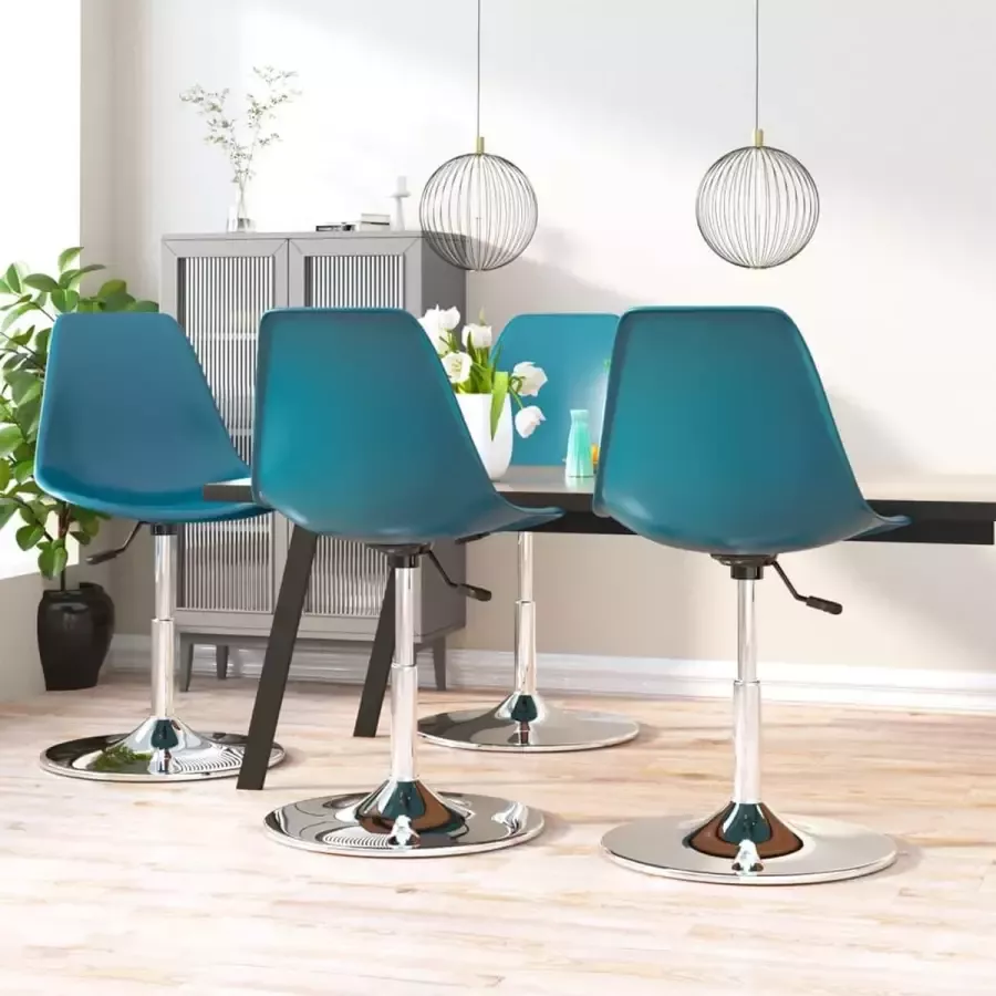 VidaLife Eetkamerstoelen draaibaar 4 st PP turquoise