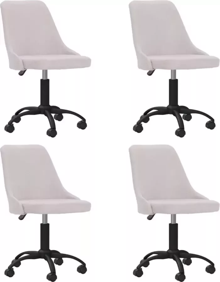 VidaLife Eetkamerstoelen draaibaar 4 st stof crèmekleurig - Foto 6