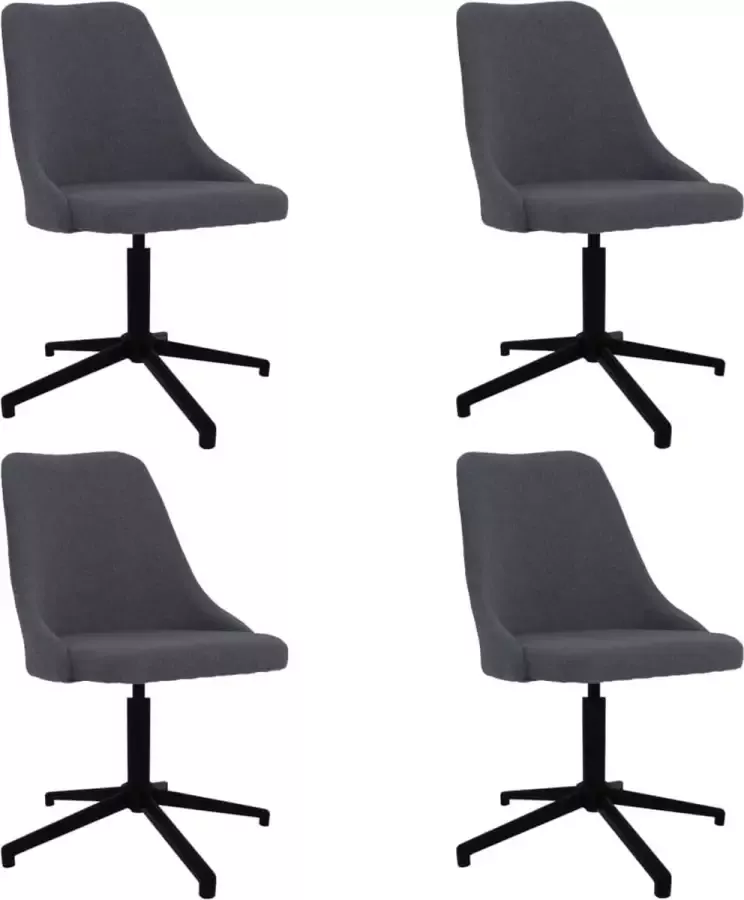 VidaLife Eetkamerstoelen draaibaar 4 st stof donkergrijs - Foto 3