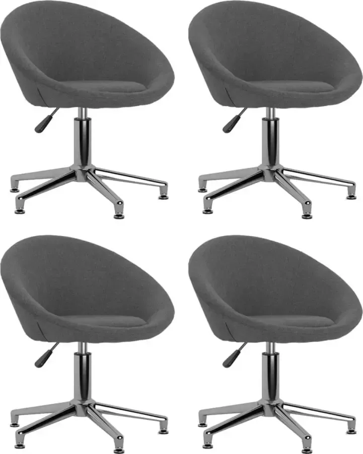 VidaLife Eetkamerstoelen draaibaar 4 st stof donkergrijs - Foto 4