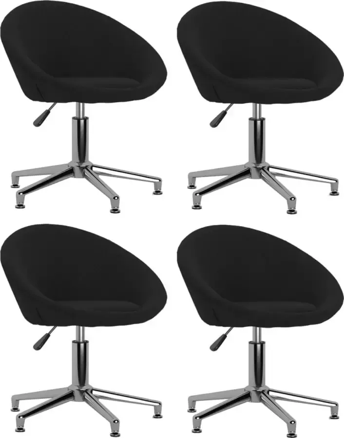 VidaLife Eetkamerstoelen draaibaar 4 st stof zwart - Foto 7