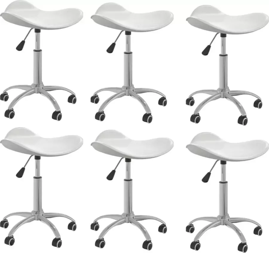 VidaLife Eetkamerstoelen draaibaar 6 st kunstleer wit - Foto 3