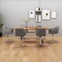 VidaLife Eetkamerstoelen draaibaar 6 st stof lichtgrijs - Thumbnail 2