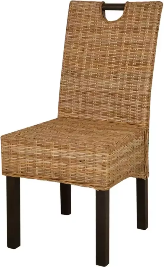 VidaLife Eetkamerstoelen Kubu 2 stuks rattan mangohout