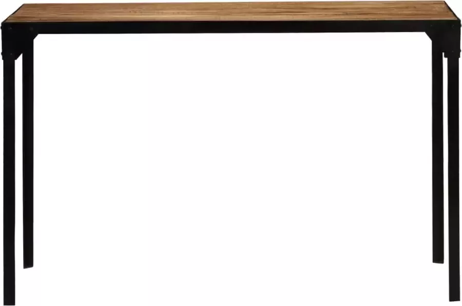 VidaLife Eettafel 120 cm massief ruw mangohout en staal