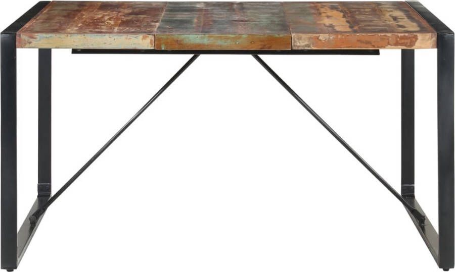 VidaLife Eettafel 140x140x75 cm massief gerecycled hout