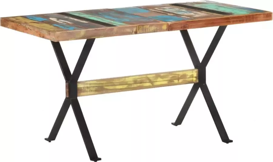 VidaLife Eettafel 140x70x76 cm massief gerecycled hout - Foto 2