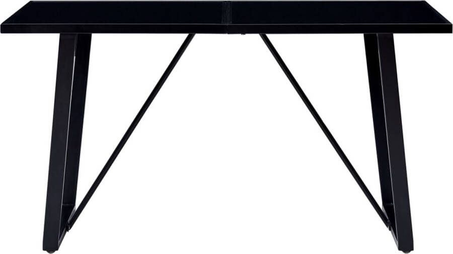 VidaLife Eettafel 160x80x75 cm gehard glas zwart