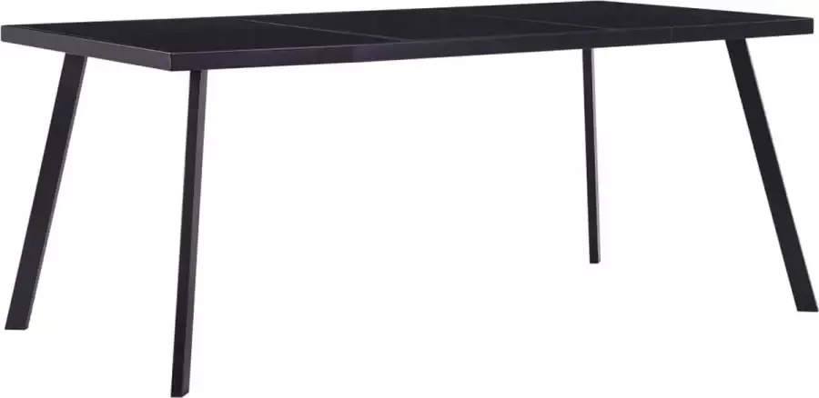 VidaLife Eettafel 160x80x75 cm gehard glas zwart