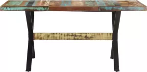 VidaLife Eettafel 160x80x76 cm massief gerecycled hout
