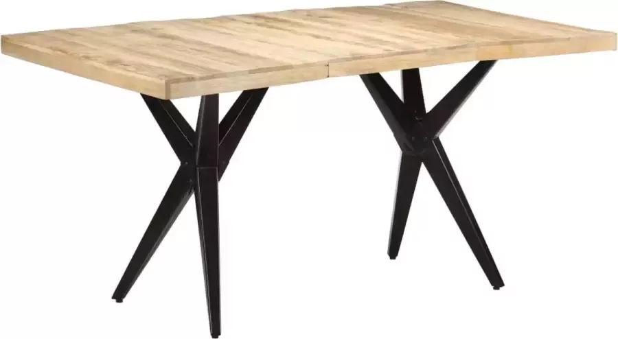 VidaLife Eettafel 160x80x76 cm ruw mangohout