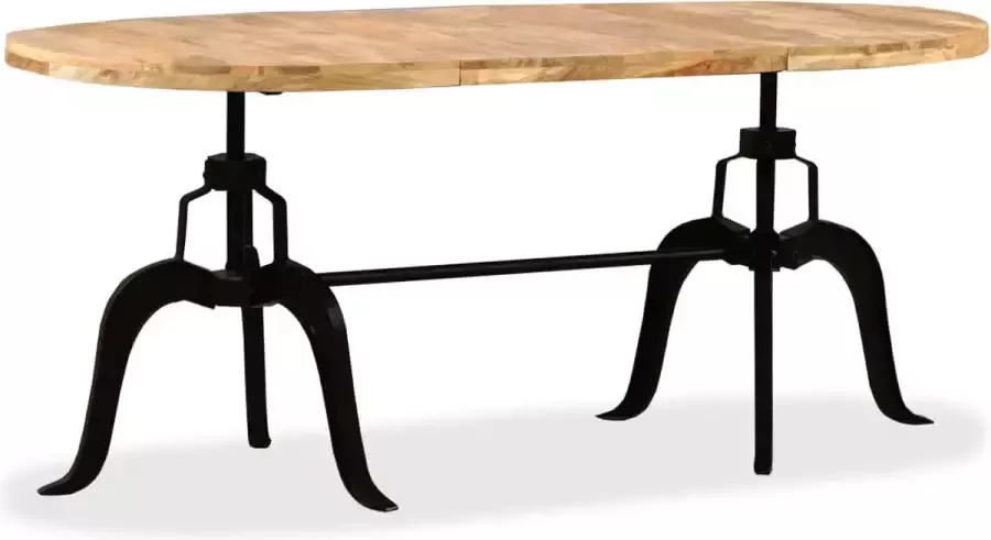 VidaLife Eettafel 180 cm massief mangohout en staal