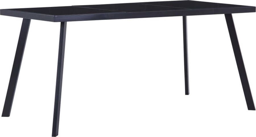 VidaLife Eettafel 180x90x75 cm gehard glas zwart