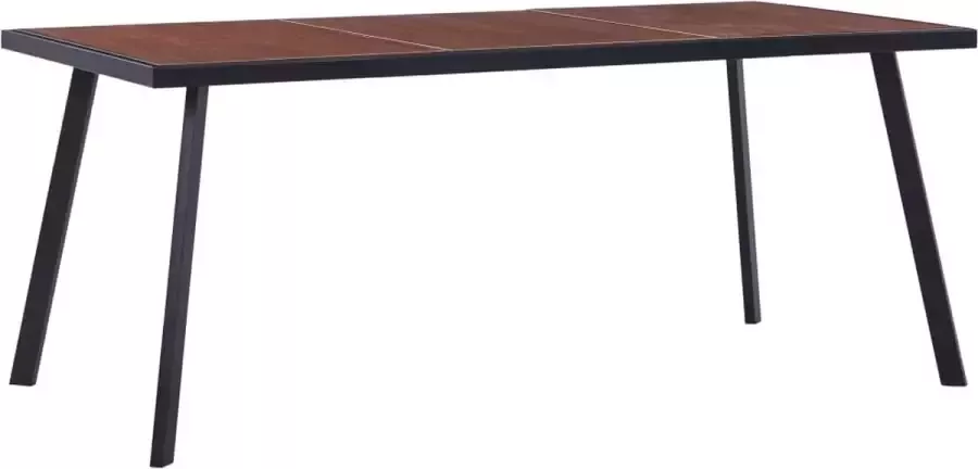 VidaLife Eettafel 180x90x75 cm MDF donkerhoutkleurig en zwart