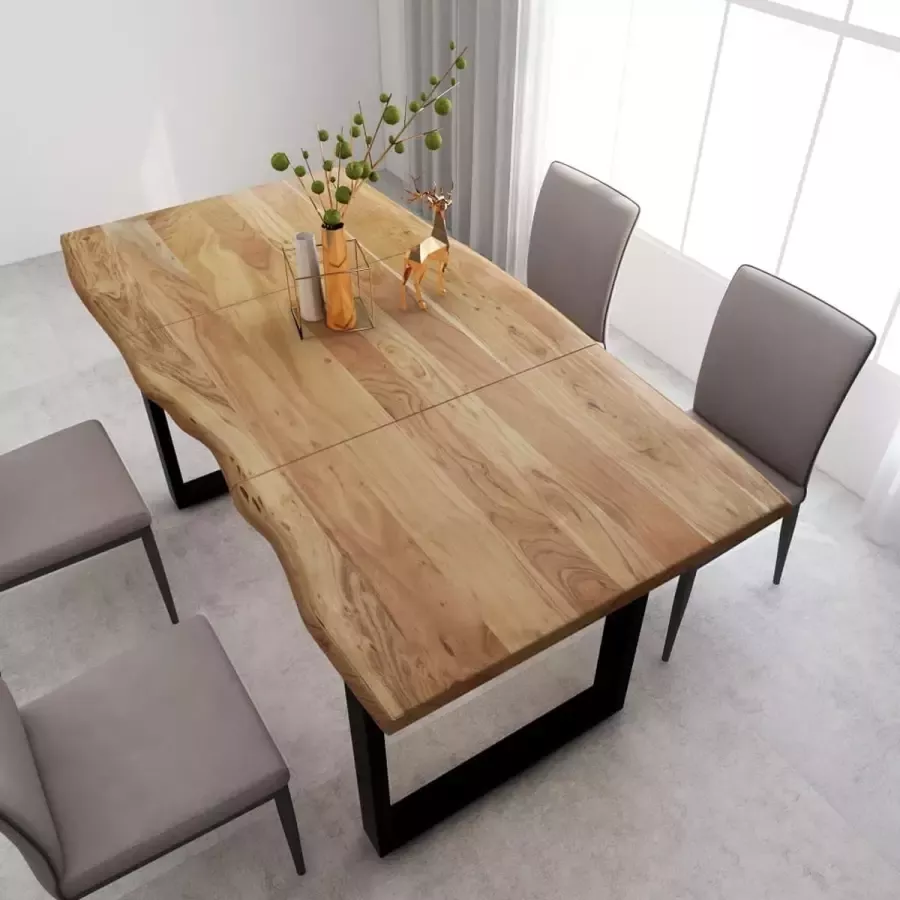 VidaLife Eettafel 180x90x76 cm massief acaciahout