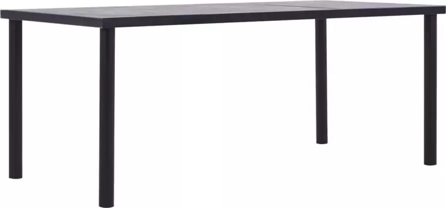 VidaLife Eettafel 200x100x75 cm MDF zwart en betongrijs