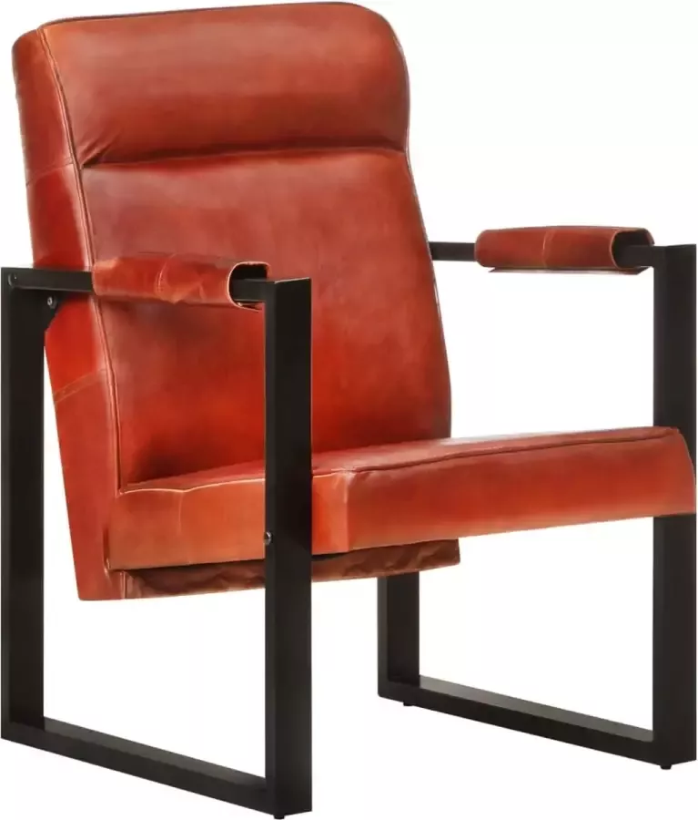 VidaLife Fauteuil 60x75x90 cm echt geitenleer donkerbruin