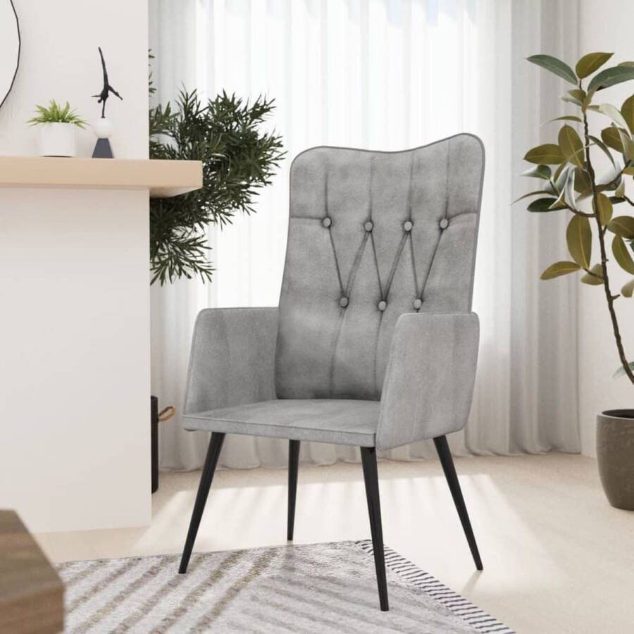 VidaLife Fauteuil canvas grijs