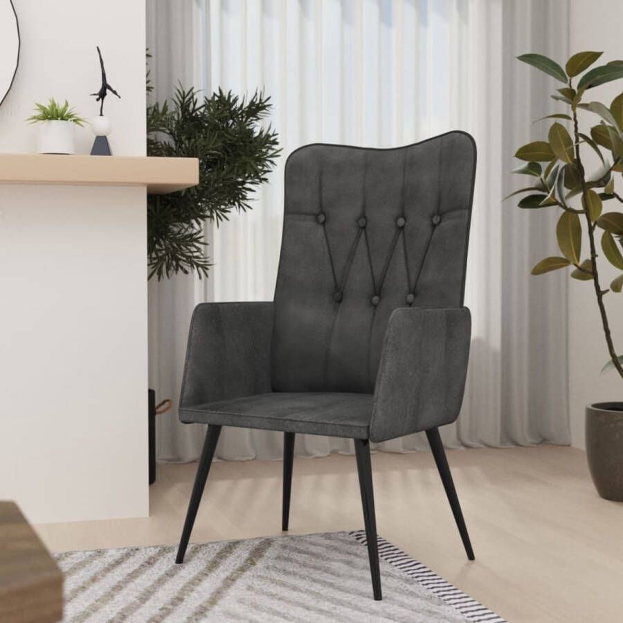 VidaLife Fauteuil canvas zwart