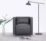 VidaLife Fauteuil kubus kunstleer grijs - Thumbnail 2