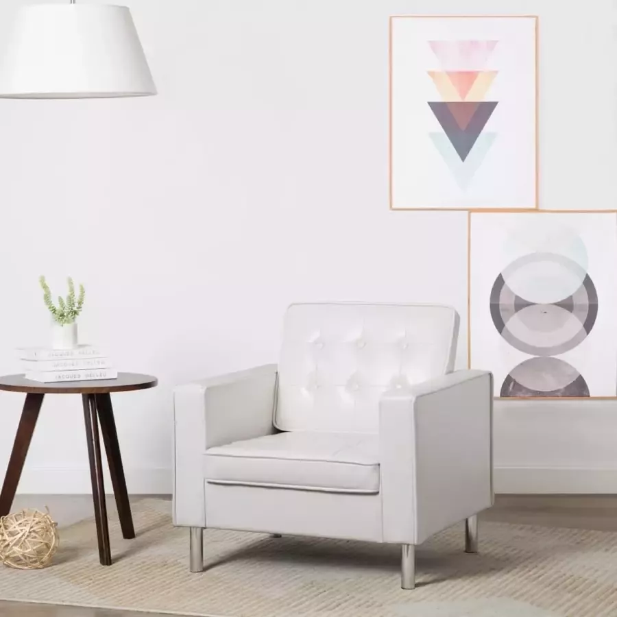 VidaLife Fauteuil kunstleer wit