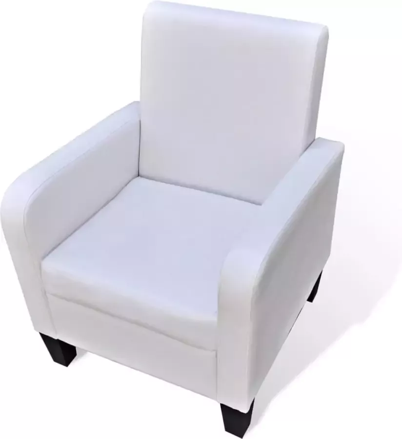 VidaLife Fauteuil kunstleer wit - Foto 2
