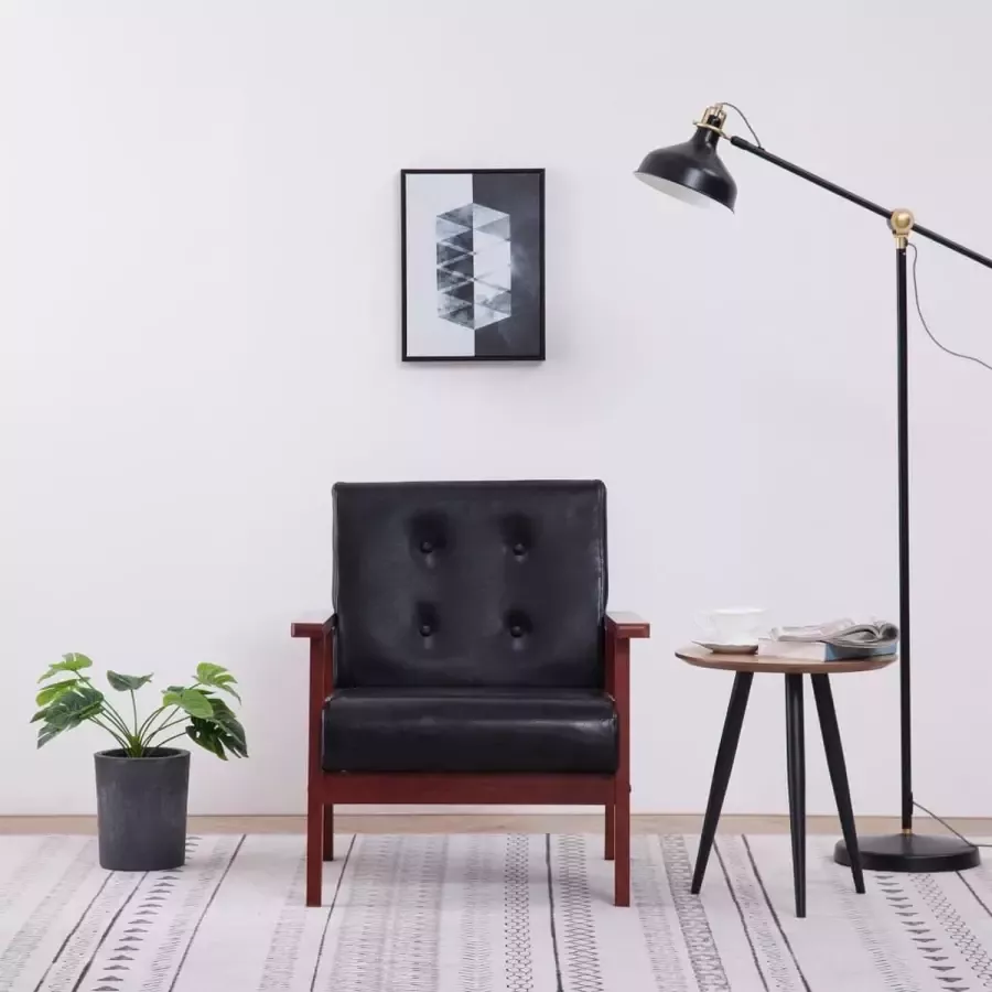 VidaLife Fauteuil kunstleer zwart