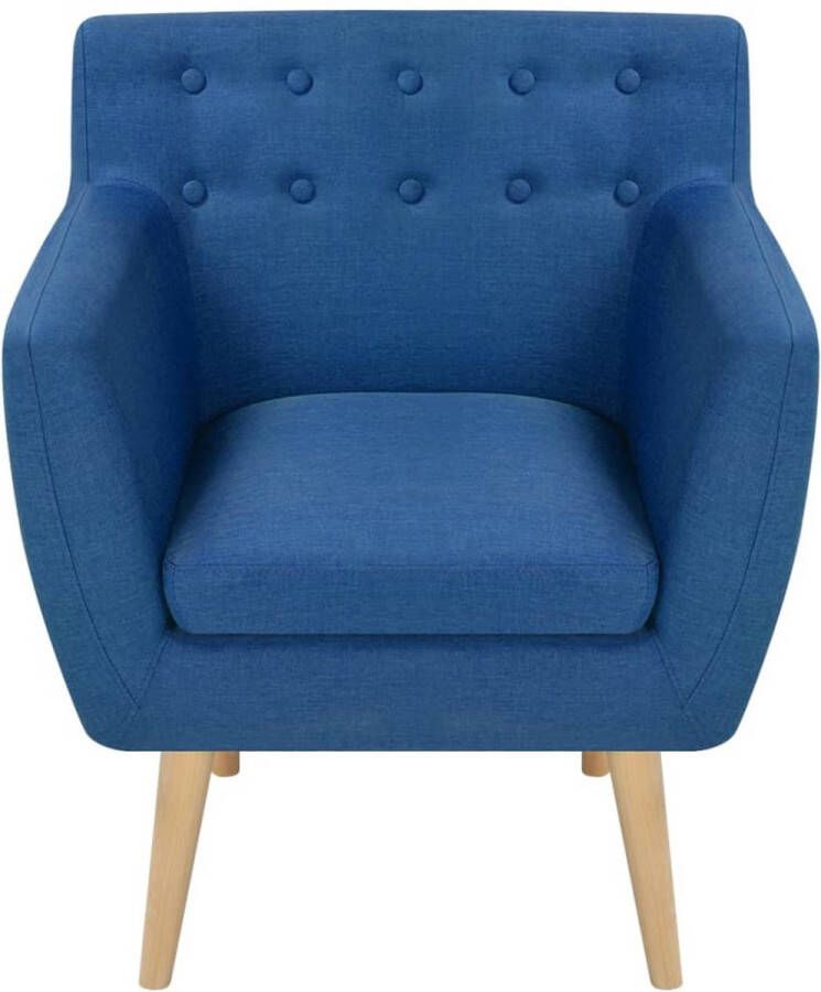 VidaLife Fauteuil stof blauw